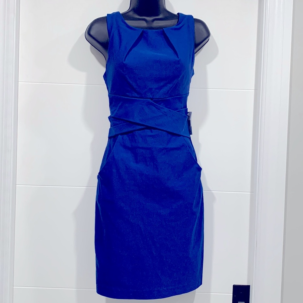 NWT TeezeMe Navy Blue dress with pockets Size 7